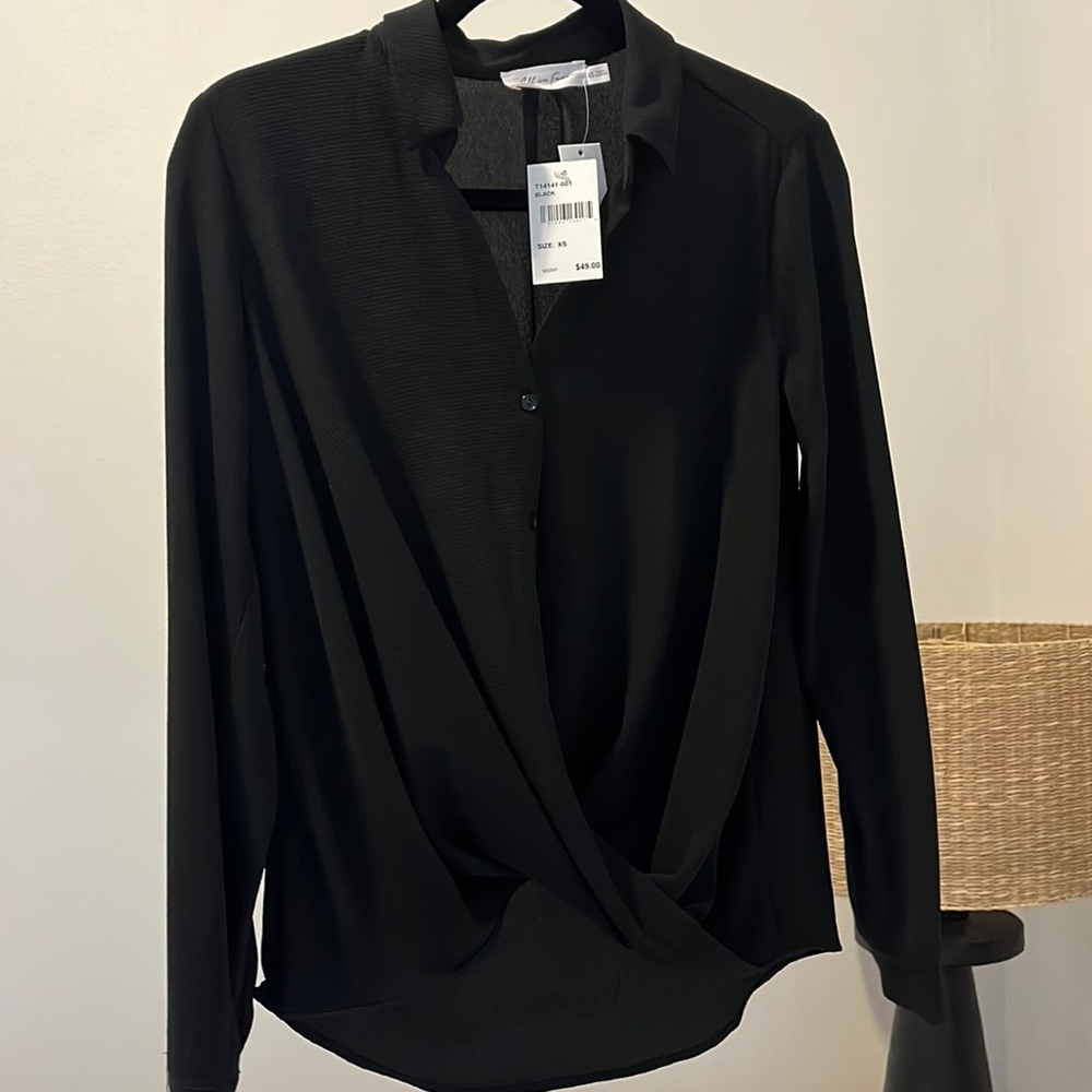 All in Favor Collared Vneck Top